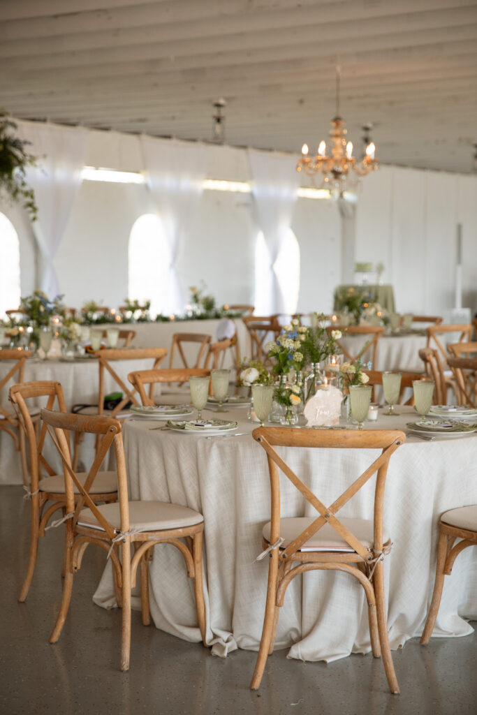 wedding reception tables